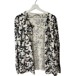 Talbots Womens Bow‎ Button Front Cardigan SZ M